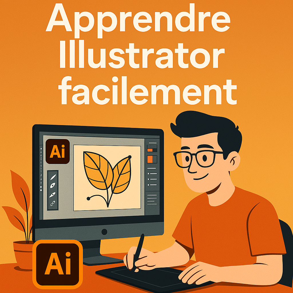 Apprendre Illustrator facilement avec une méthode pas à pas, en maîtrisant les outils essentiels de création graphique, en apprenant à utiliser les formes, les couleurs et les calques pour créer des illustrations professionnelles, et en progressant à son rythme avec des tutoriels simples pour débutants et experts.